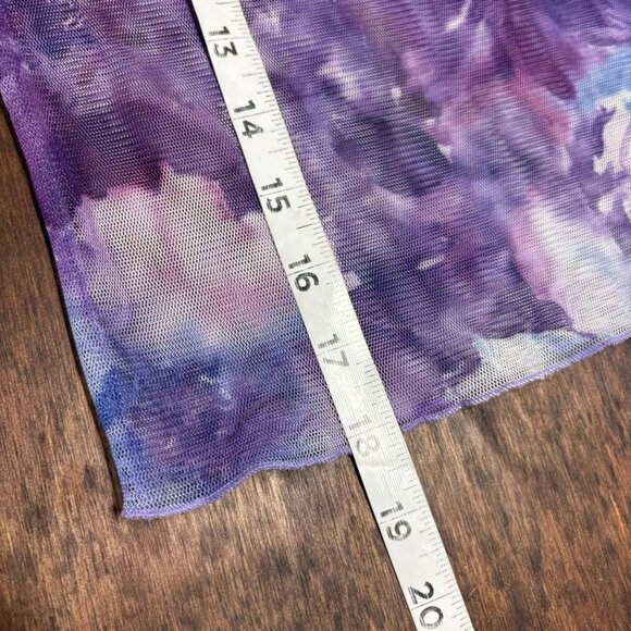Reformation Sheer Mesh Floral Crop Top XS Purple Fairy‎ Stretch Y2K Grunge Boho - Picture 9 of 10
